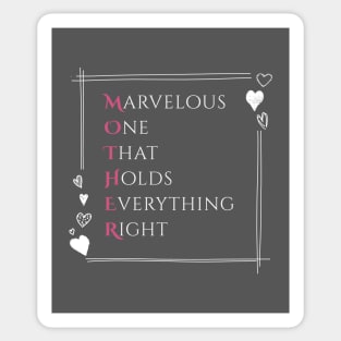 Marvelous one - Best mom ever Acrostic Sticker